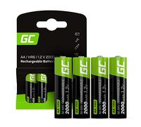GREEN CELL Baterías Recargables 2000mAh 1.2V [Juego de 4 Piezas] Pilas Recargables AA Ni-MH Baja Autodescarga Precarga Alta Capacidad HR6, Recargable Precargadas
