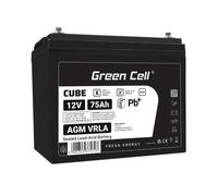 Green Cell Cube AGM VRLA IP54 12V 75Ah batería sin mantenimiento para autocaravanas, fotovoltaica, paneles solares y barcos