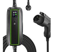 Green Cell EV PowerCable Cargador Cable de Carga portátil Cargando con 3.6kW Enchufe Schuko de la UE a Tipo 1 Pantalla LCD IP66 Compatible con C-MAX, Focus, Partner, Kangoo ZE Phase