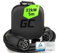 Green Cell GC Snap Tipo 2 Cable de Carga 22kW 5m 32A para EV Vehículo Eléctrico Tipo 2 a Tipo 2 Trifásico TÜV Compatible con Model Y 3 S X, ID.3, ID.4, Q4 e-tron, i4, iX1, 500e, Enyaq, EV6, Mach-E
