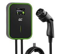 Green Cell GC PowerBox Wallbox 22kW Tipo 2 Cargador para Vehículos Eléctricos EV PHEV Cable 6m Pantalla LCD Compatible con Todos los EV Model 3/S/X/Y, ID.3, ID.4, i3, 500e, EV6, E-Tron, ZOE, Mach-E