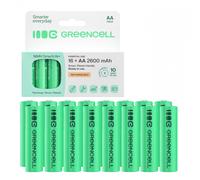 Green Cell GR10 Pilas recargables 16x AA R6 Ni-MH 2600mAh