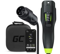 Green Cell Habu EV Cargador Móvil 11kW 7m Tipo 2 a CEE 16A Sin Instalación Compatible con Todos los Vehículos Eléctricos EV PHEV Pantalla LCD IP55 Bluetooth y GSM 2en 1 Portable Wallbox con GC App