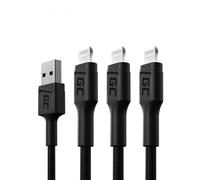 Green Cell KABGCSET05 cable de conector Lightning 1,2 m Negro