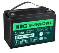 Green Cell LFPGC12V125AH CUBE LiFePO4 125Ah 12.8V 1600Wh Batería Litio-Hierro-Fosfato para Autocaravana, Solar, Off-Grid, Barco