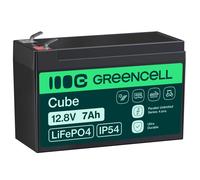Green Cell LFPGC12V7AH CUBE Batería LiFePO4 7Ah 12.8V 89.6Wh Litio-Hierro-Fosfato para fuentes de alimentación UPS, Monitoreo de seguridad