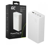 Green Cell PBGC30W PowerPlay 30 blanco powerbank 30 000mAh 22.5W 4 puertos