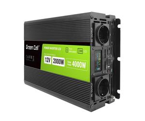 Green Cell PowerInverter LCD 12 volt 2000W/40000W car inverter with display - pure sine wave