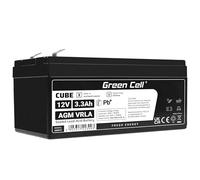 Green Cell Recambio de Batería Gel AGM 12V 3.3Ah Rechargeable Pila Sellada de Plomo ácido batería sin Mantenimiento Batería de Reemplazo para Sistemas SAI Echosondas Vehículos para niños Tractor