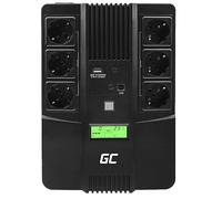 Green Cell® SAI Sistema de alimentación ininterrumpida UPS Potencia 800VA (480W) 230V Fuente de alimentación Continua Line Interactive senoidal AVR USB/RJ45 6X Schuko Tomas con Pantalla LCD
