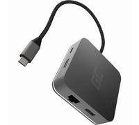 Green Cell USB-C HUB Adaptador 6 en 1, 3X USB 3.0, HDMI 4K, Ethernet | con Power Delivery 87W para MacBook Pro 1315, DELL XPS 13/15 y Compatible con Dex Samsung S10 S10 + S10e S9 + S9