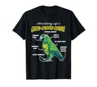 Green Ch onure Parrot Anatomía De Un Conure De Mejillas Verdes Camiseta