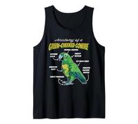 Green Ch onure Parrot Anatomía De Un Conure De Mejillas Verdes Camiseta sin Mangas