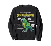 Green Ch onure Parrot Anatomía De Un Conure De Mejillas Verdes Sudadera