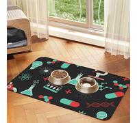 Green Chemistry and Science Patterns,Waterproof Pet Feeding Mat,PU Leather Placemats for Cat Dog Water Bowl,Food Mats,30x45cm