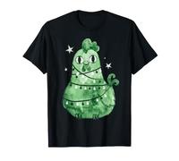 Green Christmas Chicken Wrapped in Lights Holiday Art Camiseta