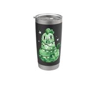 Green Christmas Chicken Wrapped in Lights Holiday Art Vaso térmico de acero inoxidable de doble pared
