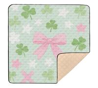 Green Clover - Alfombra plegable para gimnasio y actividades para bebés y exteriores, impermeable, acolchada, para bebés y niños pequeños, 50 x 50 pulgadas