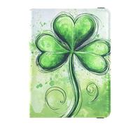 Green Clover Shamrock Lucky St Patrick - Soporte de cuero para pasaporte, gran capacidad, cartera de viaje para viajes familiares, accesorios imprescindibles