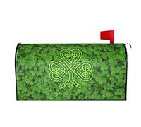 Green Clover St Patricks Day Mailbox Covers Magnético Mailbox Wraps Post Letter Box Cover Standard Oversize 21 X 18 Mailwrap Garden Home Decor