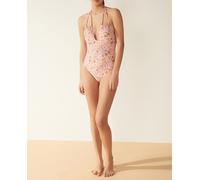 Green Coast Bañador halter flores. Rosa 40B