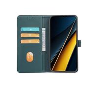 (Green) Compatible For Xiaomi Poco X6 Pro 5G / Redmi K70E 5G Case Magnetic Clasp Four-Leaf Clover Leather Phone Cover