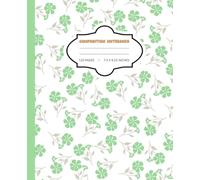 green composition notebook with broad lines: Cute and attractive pink flower journal, suitable for women and teen girls, back to school, college | work, office,