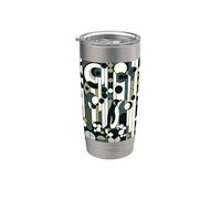 Green Cream Retro Penguin Adventure In the Geometry Pattern Vaso térmico de acero inoxidable de doble pared