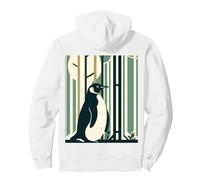 Green Cream Vacation Penguin Retro Vintage 60s 70s Pattern Sudadera con Capucha