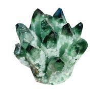 Green Crystal Cluster Decoration Points Quartz Ornament for, Feng Shui Home Decor and Gift,300~400g Gemstone Stone