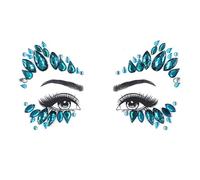 Green Crystal Tattoo Sticker Face Glitter Rhinestone Temporary Tattoo Music Festival Party Shiny Eyes Body Jewelry Tattoos(L0057)