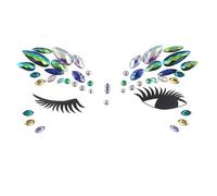 Green Crystal Tattoo Sticker Face Glitter Rhinestone Temporary Tattoo Music Festival Party Shiny Eyes Body Jewelry Tattoos(L0089)