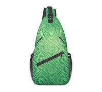 Green Curve Texture Blue Ocean Underwater Fish Sling Bag, Mochila de Hombro Paquete de Cofre Causal Crossbody Daypack para Mujeres Hombres Senderismo Viajes