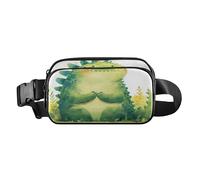 Green Cute Dino - Cangurera pequeña con correa ajustable para mujeres, hombres y adolescentes, para compras, deportes, trabajo, verde lindo dinosaurio, talla 1, Lindo dinosaurio verde, 1 size