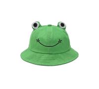 (Green)Cute Frog Bucket Hat Summer Outdoor Foldable Fisherman Hat For Women Men