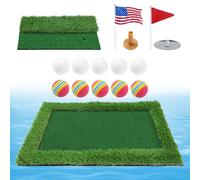 Green De Golf Flotante,Juego De Putter Flotante para Piscina - Alfombra De Práctica para Competencias Y Actividades De Entrenamiento Mejora Habilidades