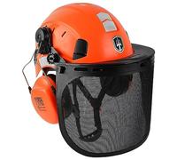 GREEN DEVIL Casco de Seguridad para Motosierra, protección Forestal, con protección auditiva, Orejeras y protección Facial, Juego de Casco Resistente a los Impactos, ventilación cómoda