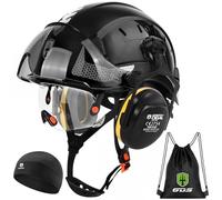 GREEN DEVIL Mervex - Casco de seguridad forestal con gafas de seguridad de doble cristal EN166 y silenciador EN352 SNR32dB, certificado EN397, material ABS unisex para jardinería, talas de madera y