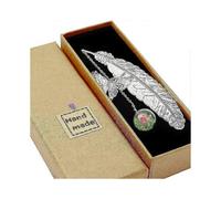 Green Diamond Red Flower Bookmark Metal Pen, Birthday Gift for Girl Wife for Valentine's Day Girlfriend Teacher Mom Grandma And Wife