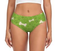 Green Dog Paws Bones, calzoncillos de apoyo para mujer, ropa interior cómoda y suave para mujer, multicolor, XL