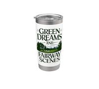 Green Dreams Fairway Scenes Diseño de campo de golf Vaso térmico de acero inoxidable de doble pared
