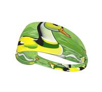 Green Duck Picture Diadema elástica para ejercicio, diadema para hombres y mujeres, banda para el pelo para yoga fitness