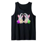 Green Easter Gnomes For Women Cute Easter Eggs & Bunny Ears Camiseta sin Mangas