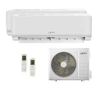 Green Electric Plus Climatizador Dual Split, Aire Acondicionado 2 Unidades Interiores 9000 + 12000 BTU, Wifi, R32, Alta Eficiencia Energética A++/A+, con Bomba de Calor, Unidad Exterior y Mandos