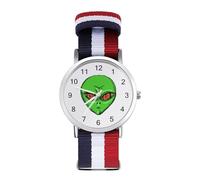 Green ET Alien - Reloj deportivo para hombre y mujer, correa de nailon, reloj analógico de cuarzo