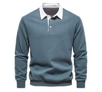 (Green, EUR M 70-80kg) Men's Clothing 2025 New Autumn Classic Design Polo Neck Sweatshirts for Men Casual and Social Wear Quality Cotton