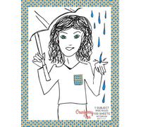 Green-Eyed Girl Notebook Displaying Girl With Umbrella In The Rain