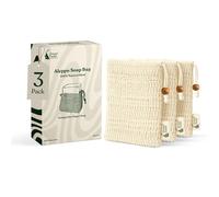 GREEN FADEL Bolsa de jabón de sisal, 3 piezas, para jabón Alepo y jabones | Natural sisal, 15 × 11 cm, exfolia la piel, ayuda a que el jabón dure más, sin plástico envuelto