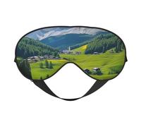 Green Fields - Antifaz para dormir con estampado de inspiración primaveral con correa ajustable, cómoda cubierta para los ojos para viajes, yoga, siestas, dormir y relajarse