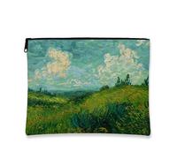 Green Fields - Bolsa de maquillaje de paisaje, bolsas de viaje de cosméticos impresionistas para mujer, bolsa pequeña portátil de lona con cremallera, regalo al aire libre, organizador de artículos de